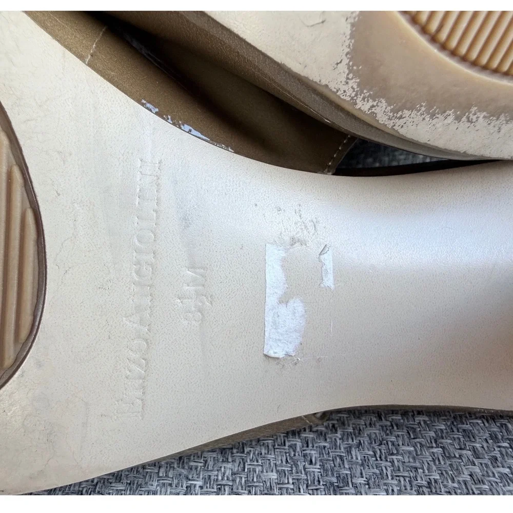 Enzo Angiolini Eakeller Slingback Pumps Womens 8.5M Tan Patent Leather Excellent - Picture 11 of 11